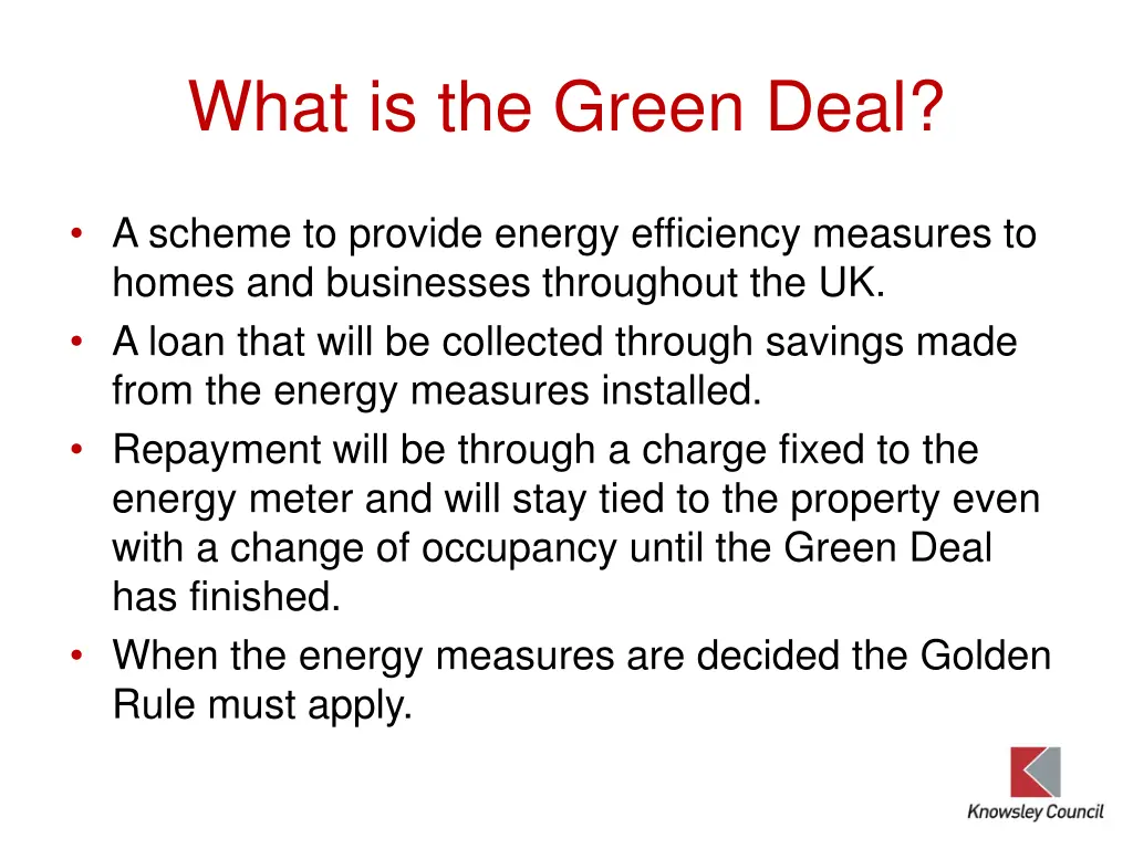 what is the green deal