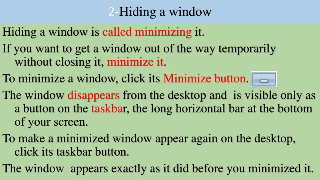 2 hiding a window