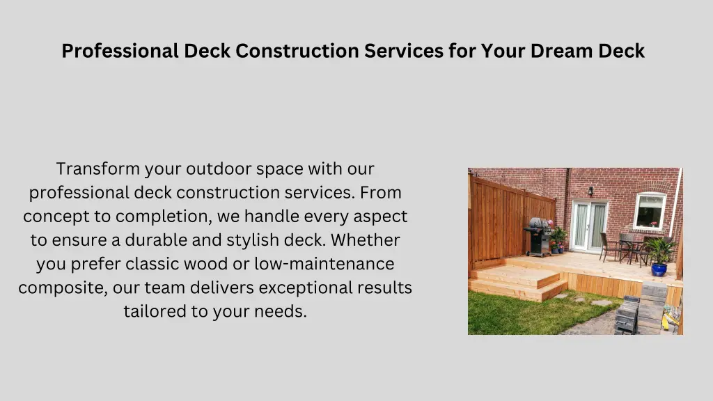 professional deck construction services for your