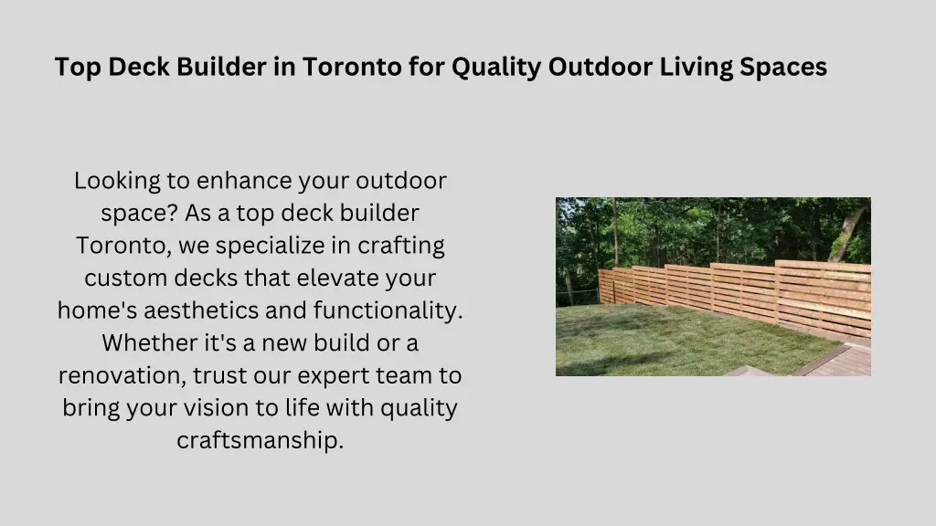 top deck builder in toronto for quality outdoor