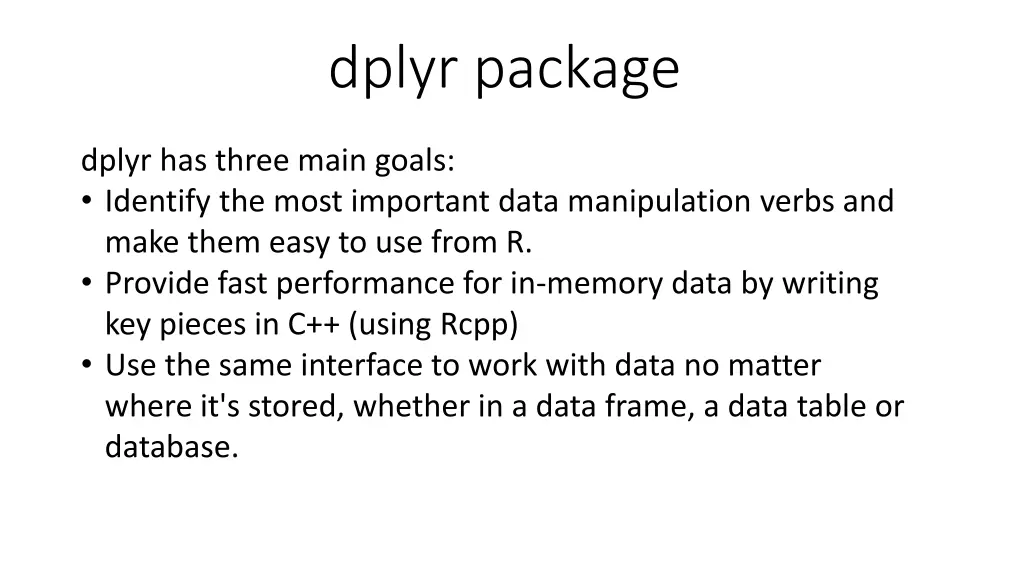 dplyr package