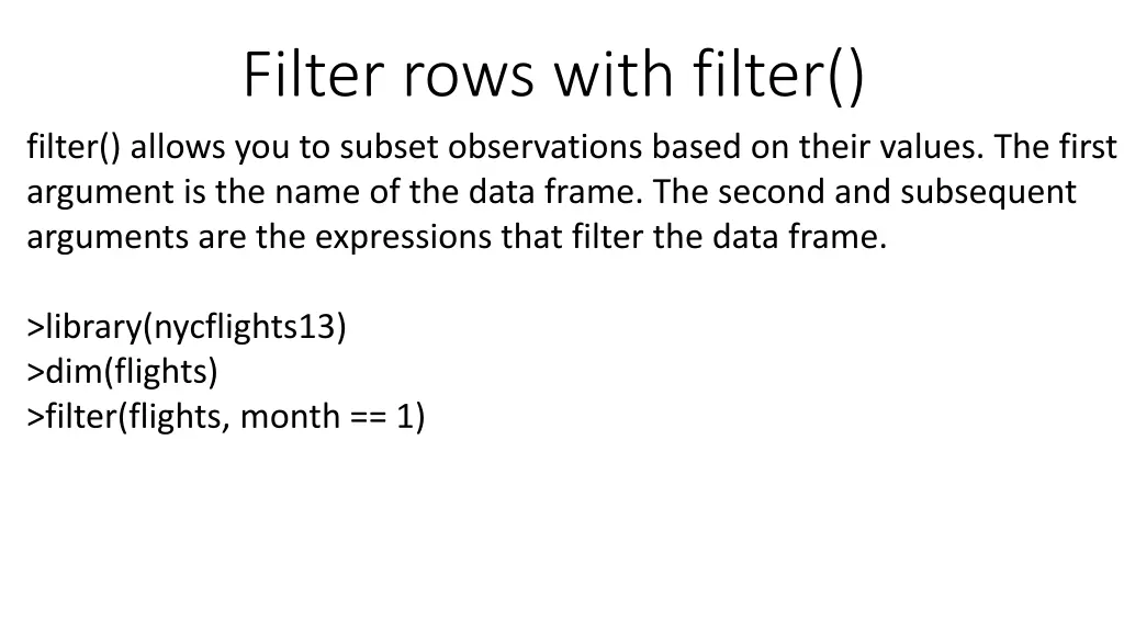 filter rows with filter filter allows