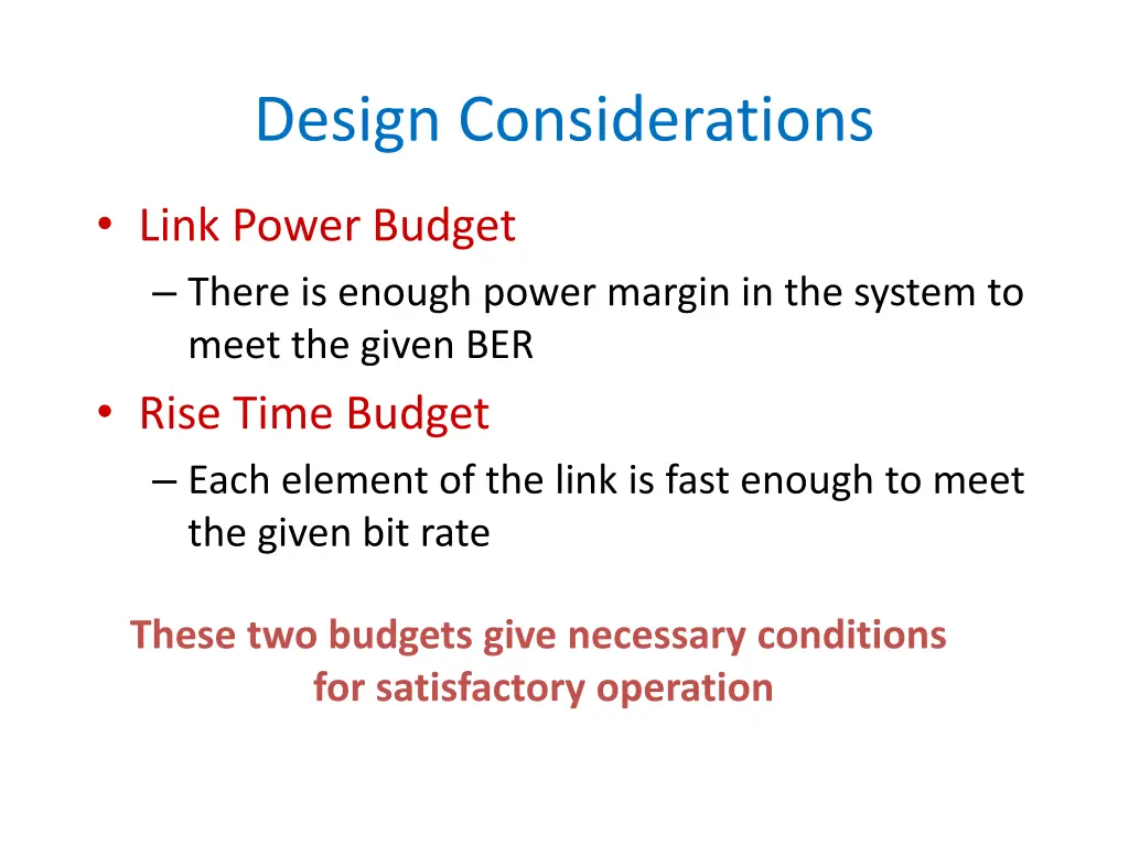 design considerations