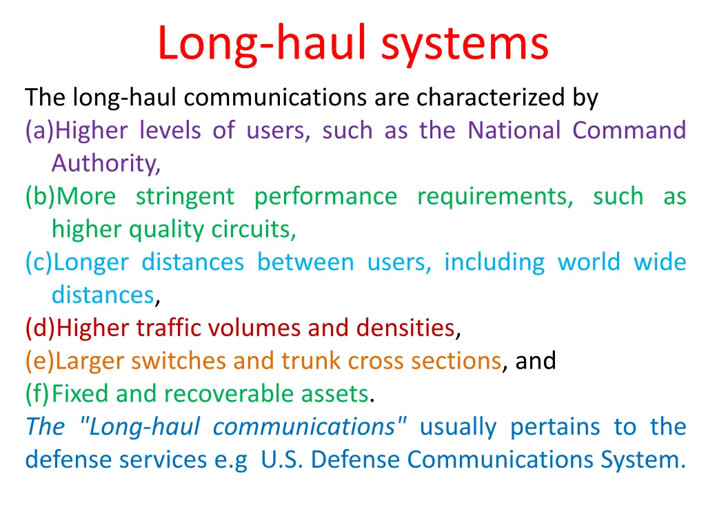 long haul systems 2