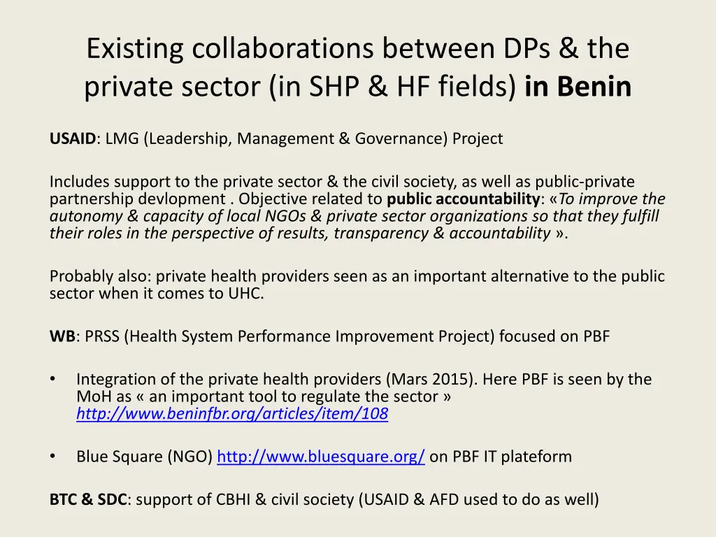 existing collaborations between dps the private