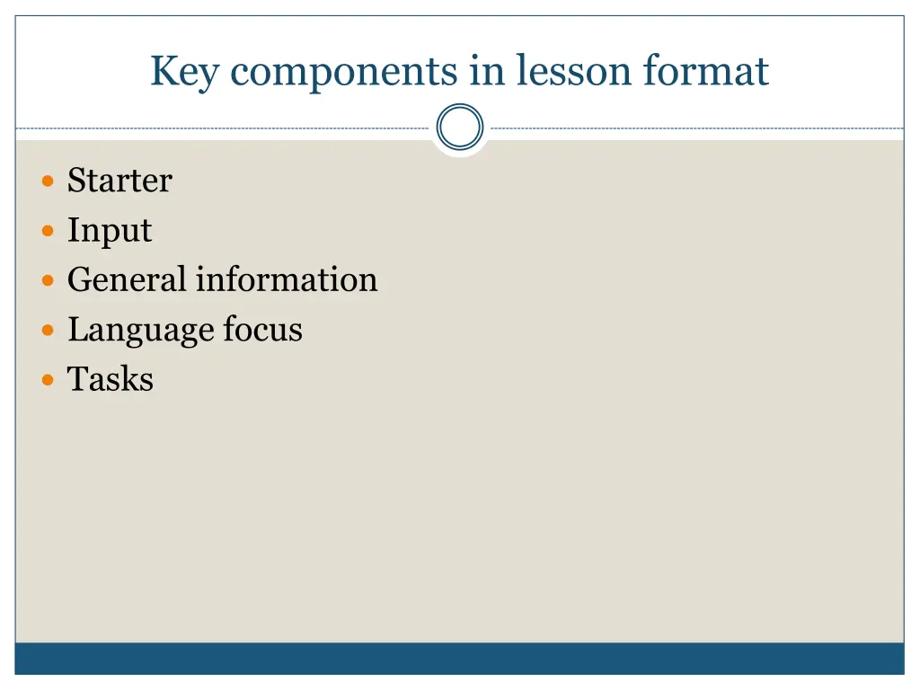 key components in lesson format