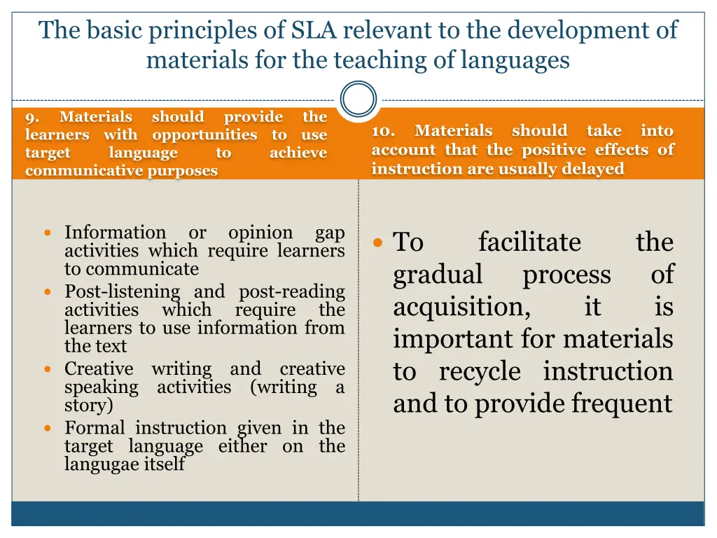 the basic principles of sla relevant 4