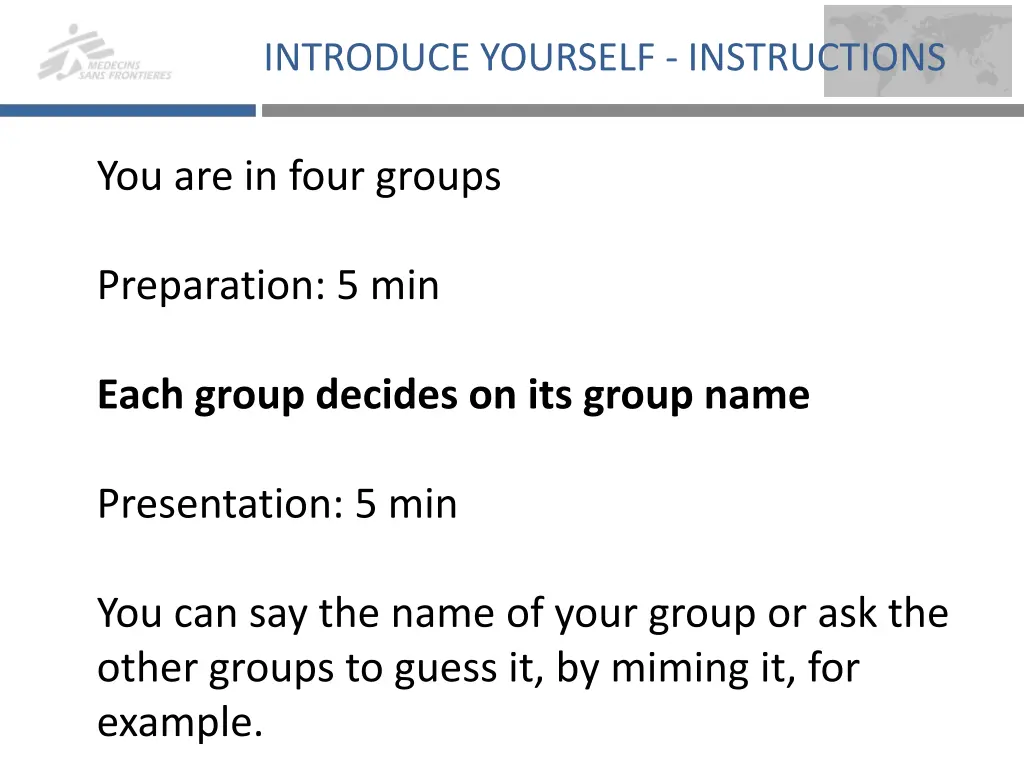 introduce yourself instructions