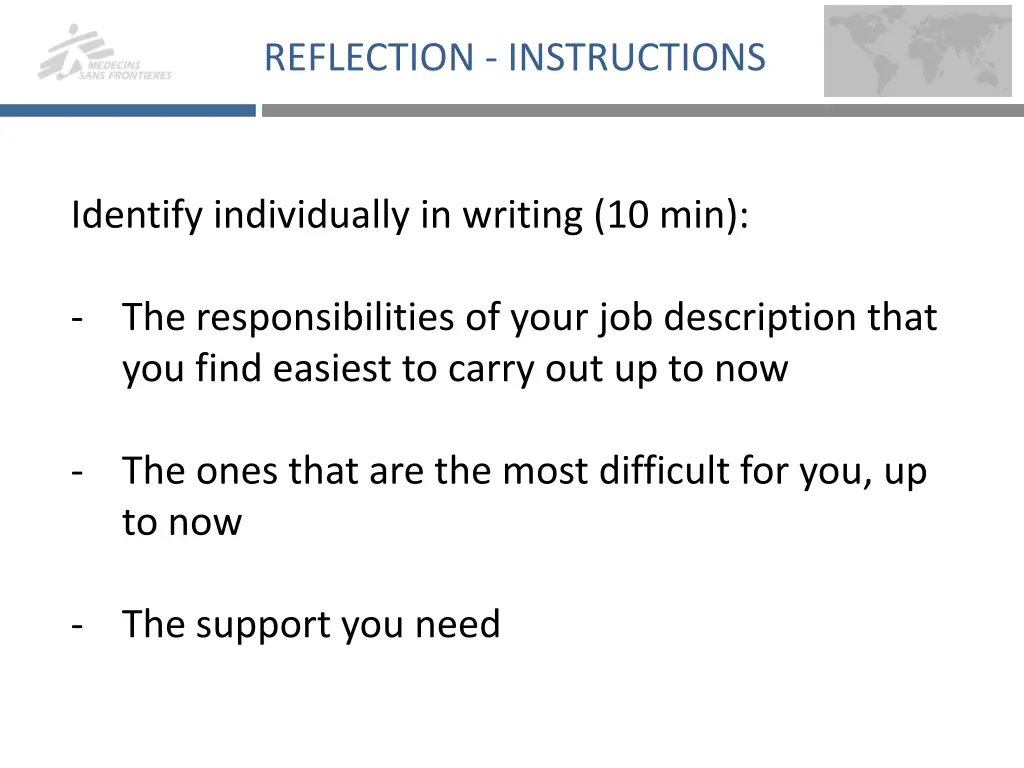 reflection instructions