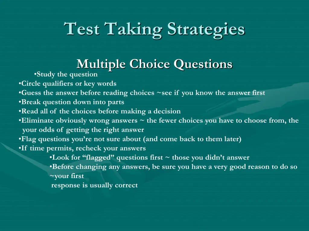 test taking strategies