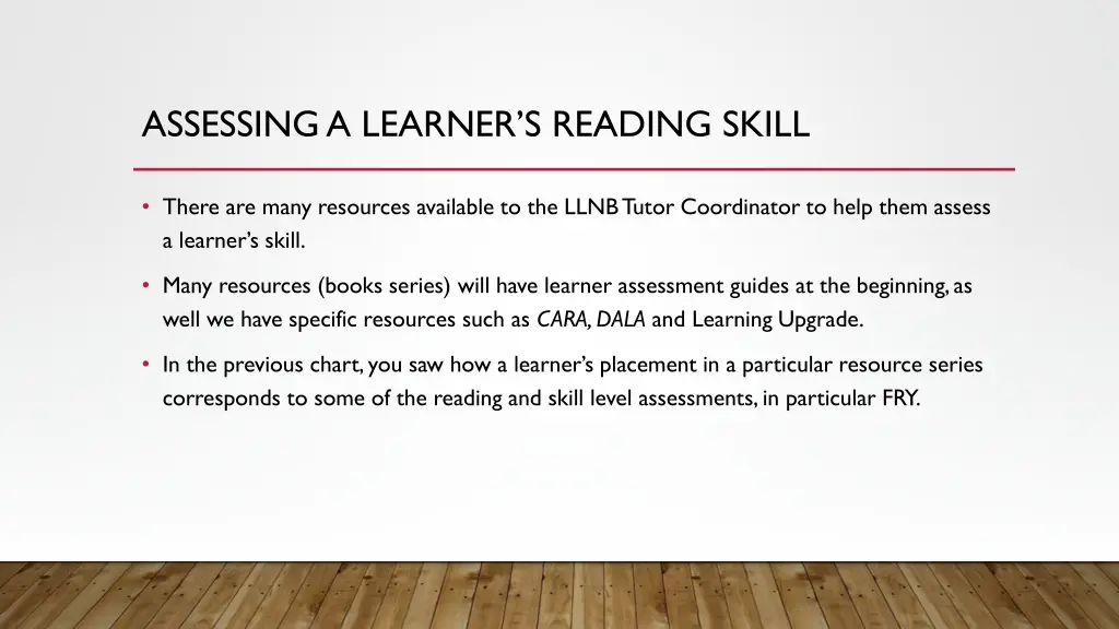 assessing a learner s reading skill