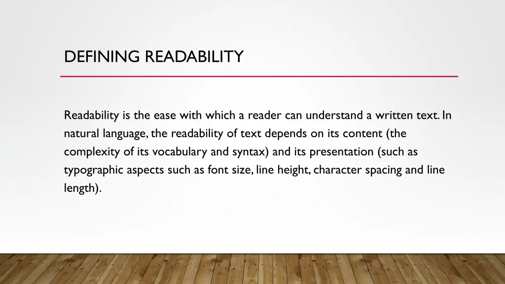 defining readability