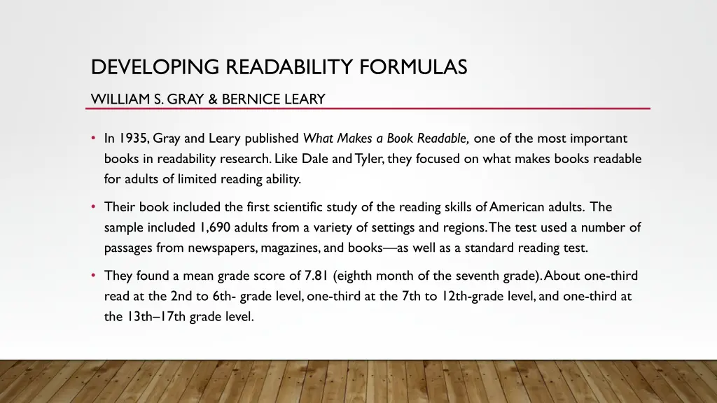 developing readability formulas 1