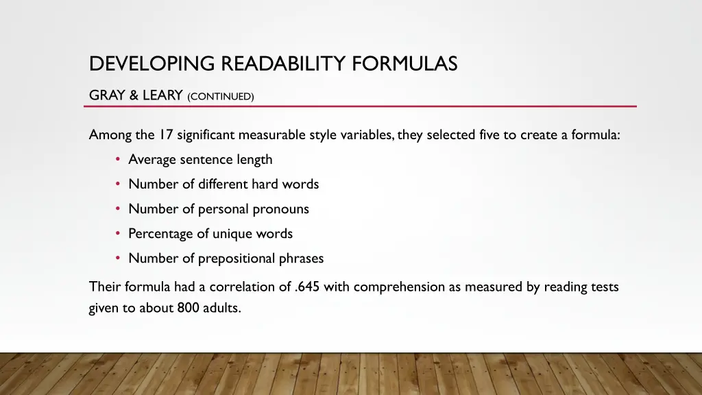 developing readability formulas 3