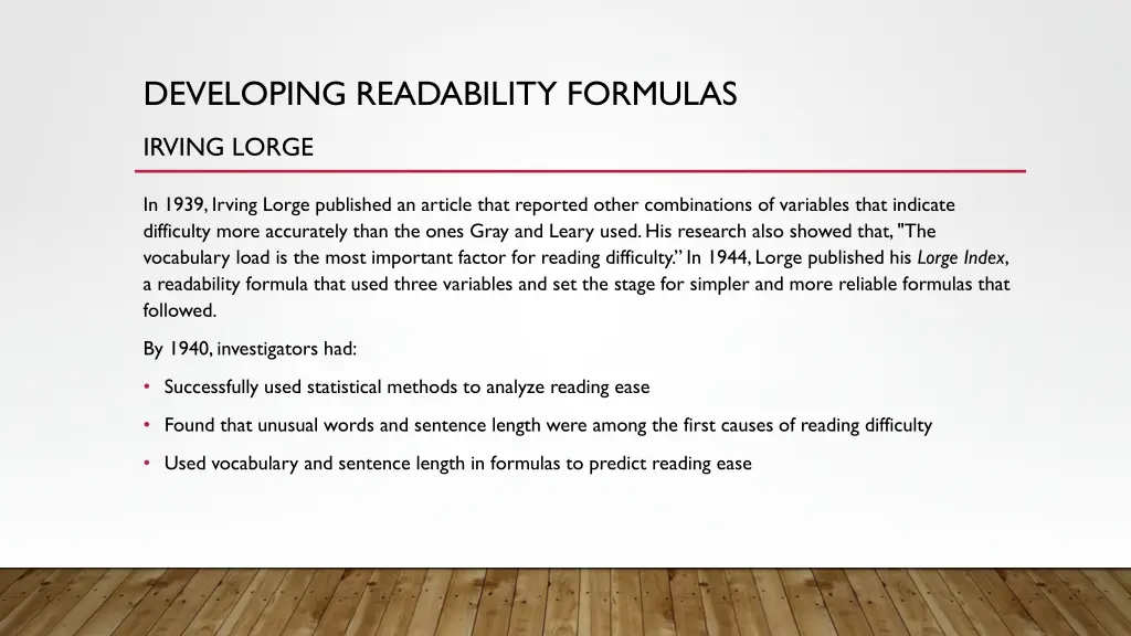 developing readability formulas 4