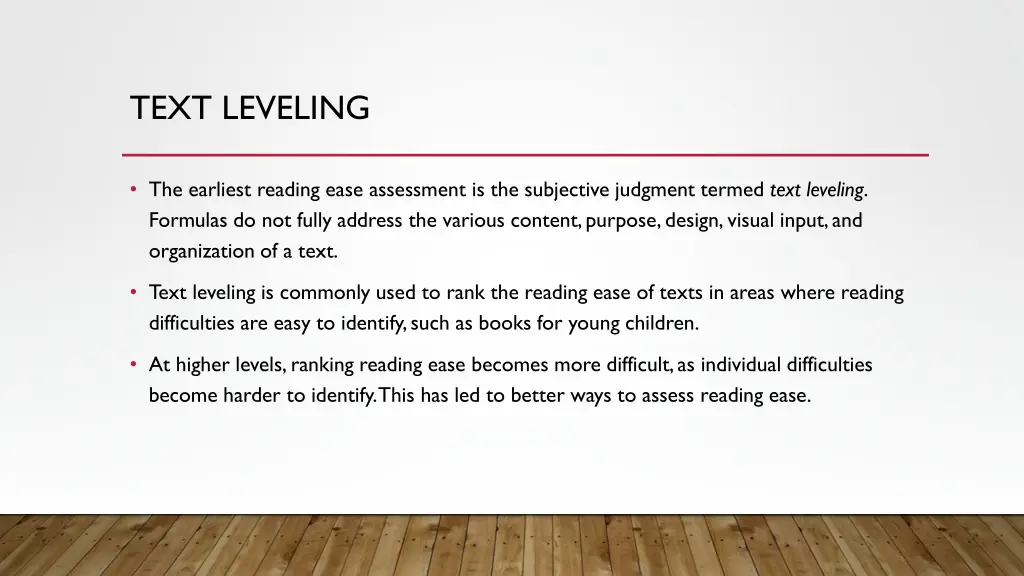 text leveling