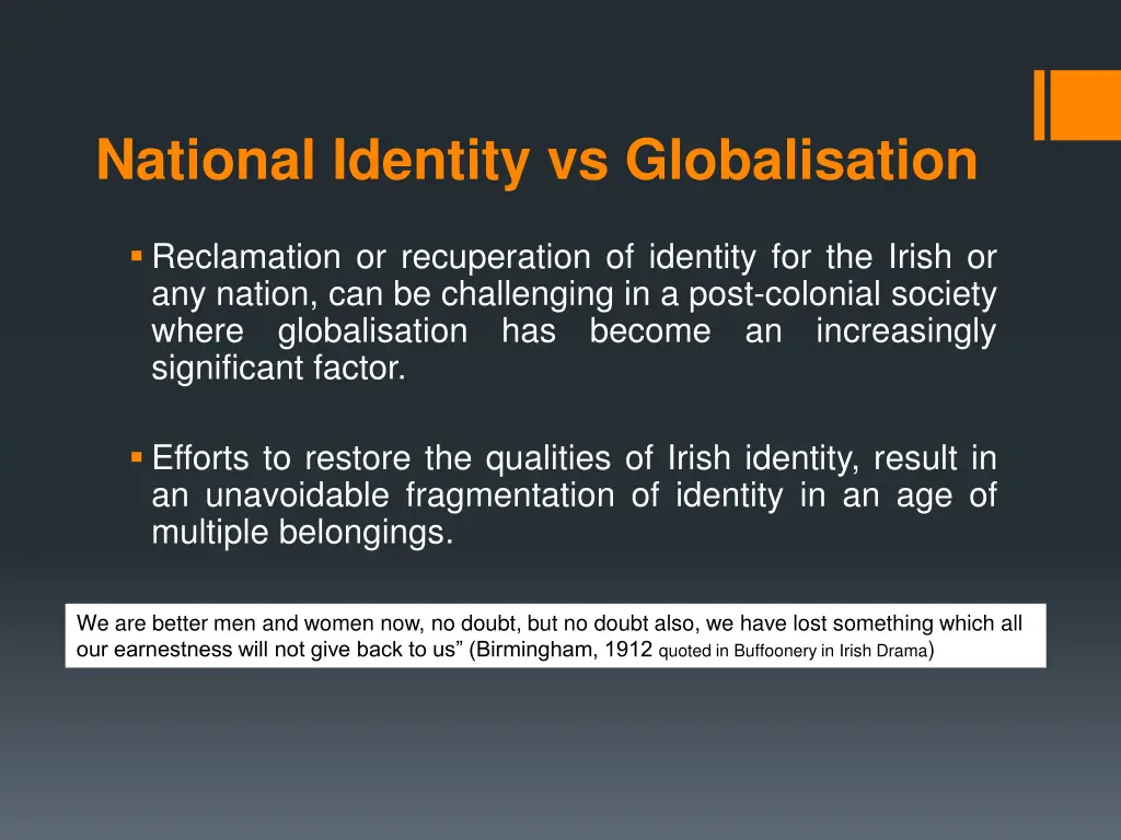 national identity vs globalisation