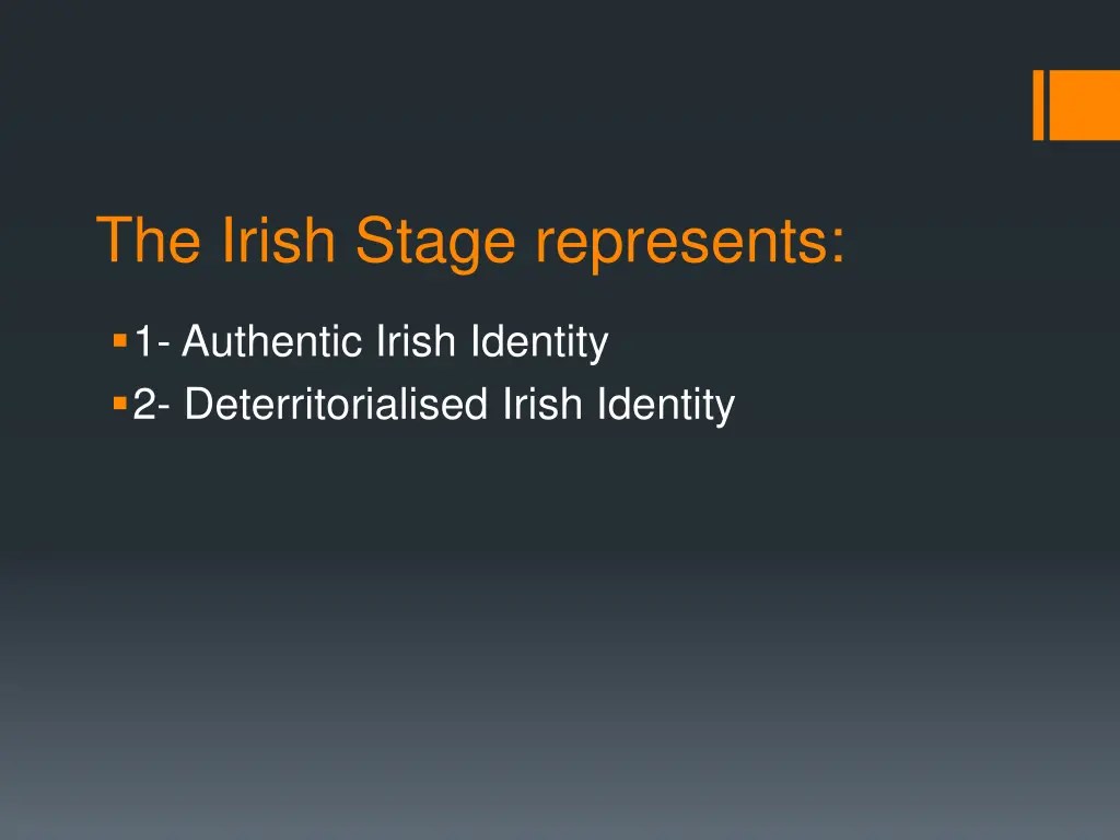 the irish stage represents