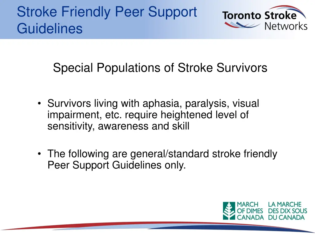 stroke friendly peer support guidelines