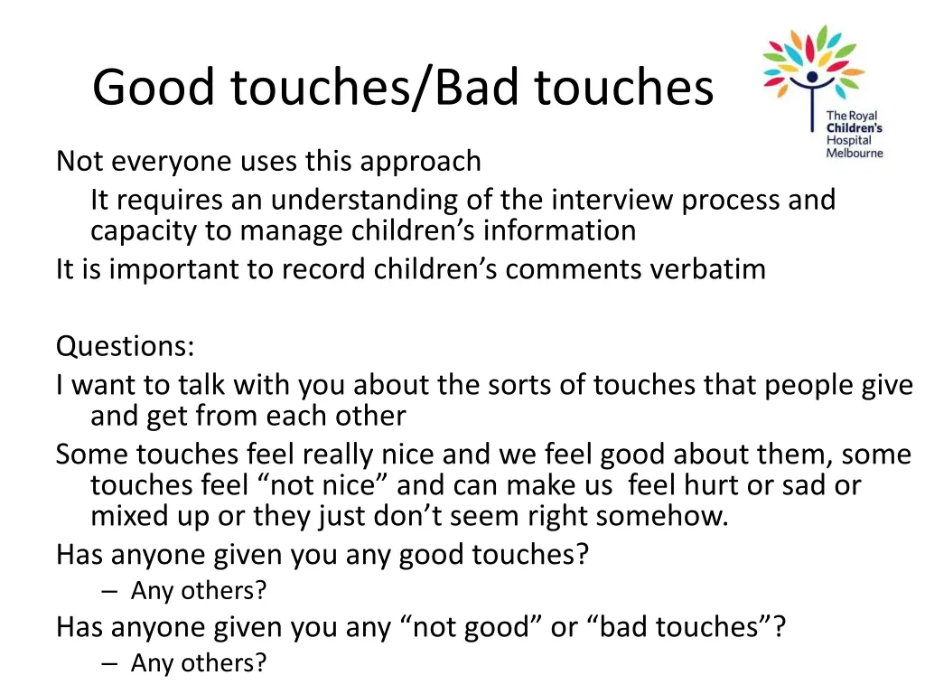 good touches bad touches