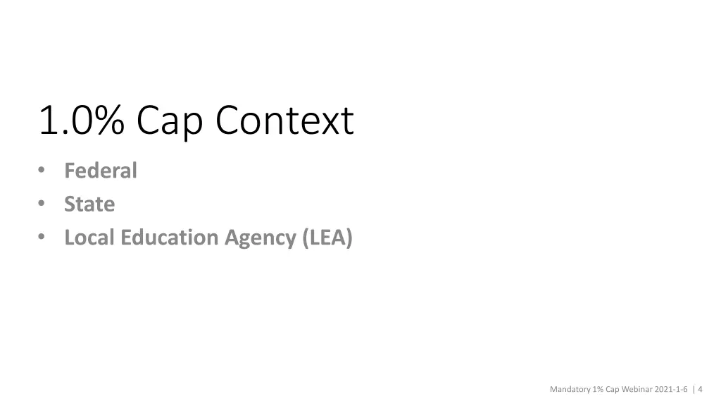 1 0 cap context federal state local education