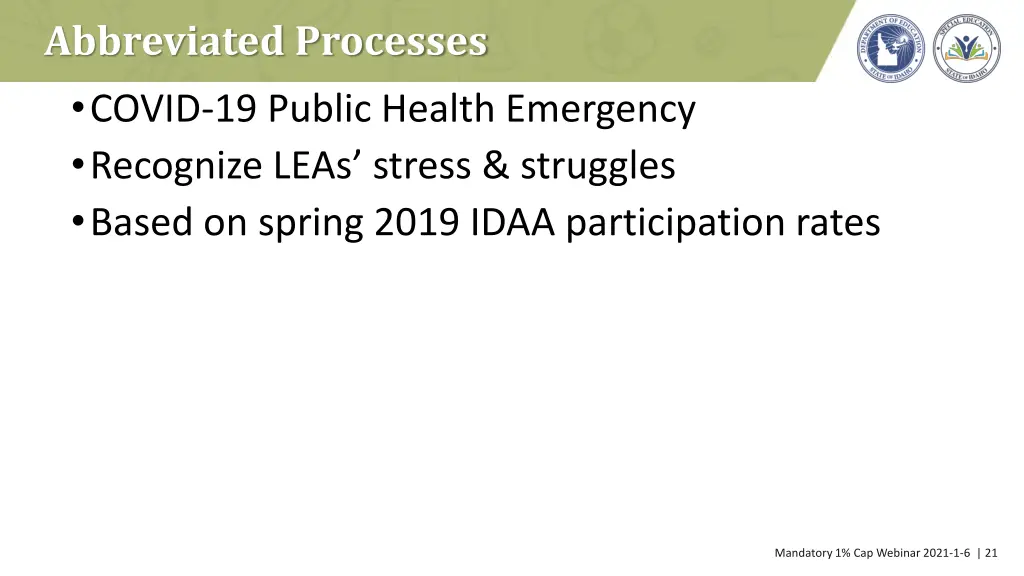 abbreviated processes covid 19 public health