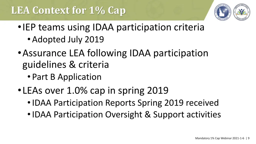 lea context for 1 cap iep teams using idaa