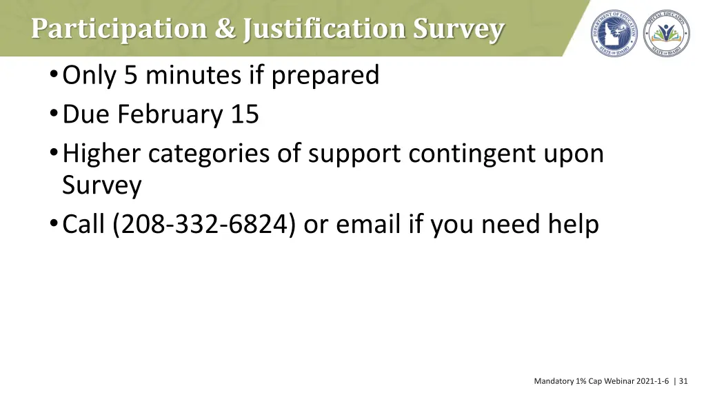 participation justification survey only 5 minutes