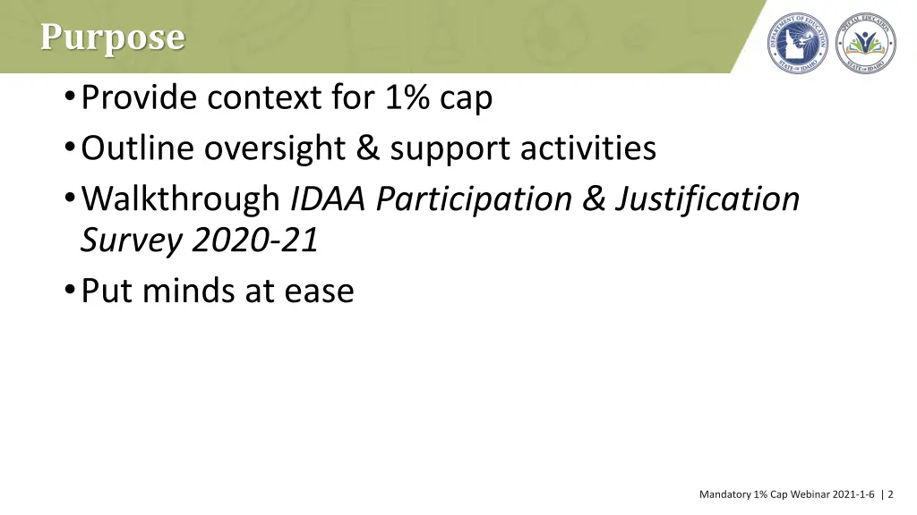 purpose provide context for 1 cap outline