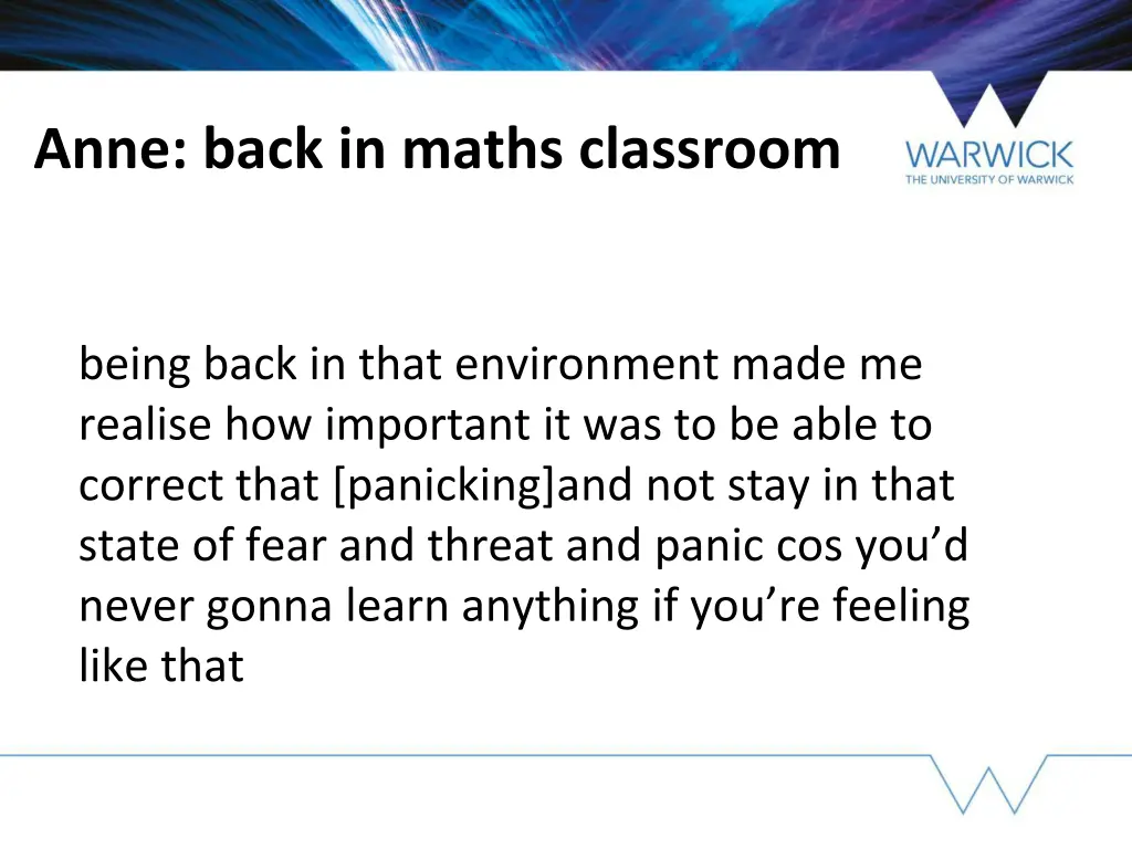 anne back in maths classroom