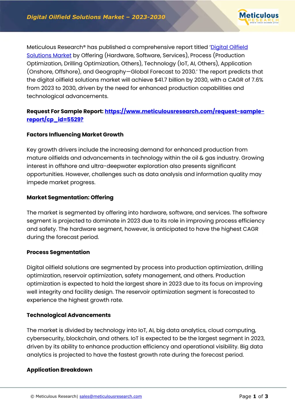 digital oilfield solutions market 2023 2030