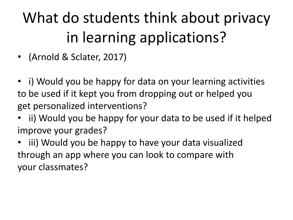 what do students think about privacy in learning 1