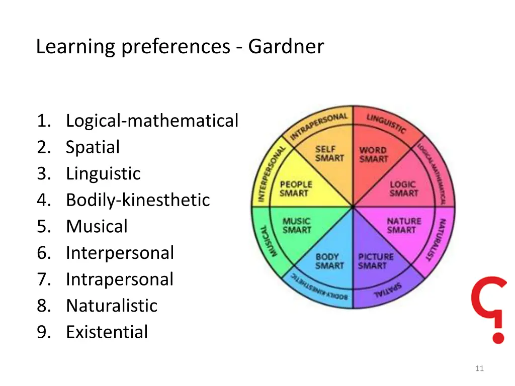 learning preferences gardner