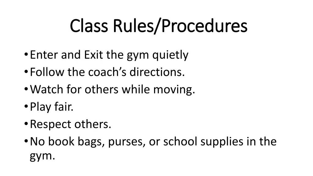 class rules procedures class rules procedures