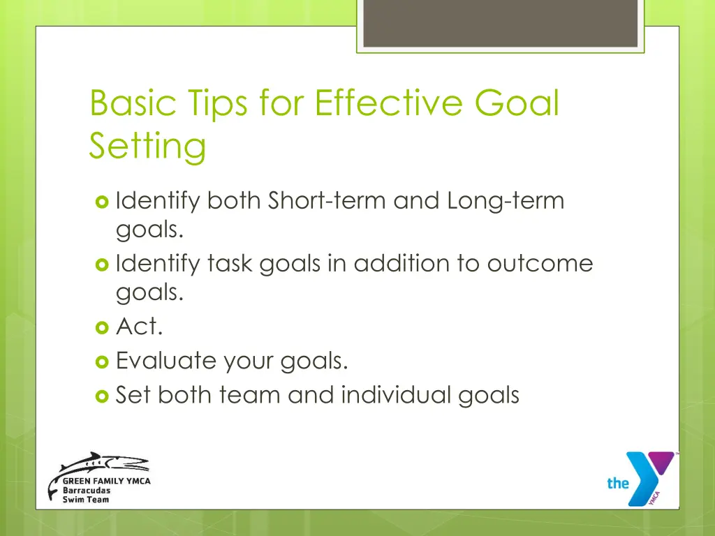 basic tips for effective goal setting