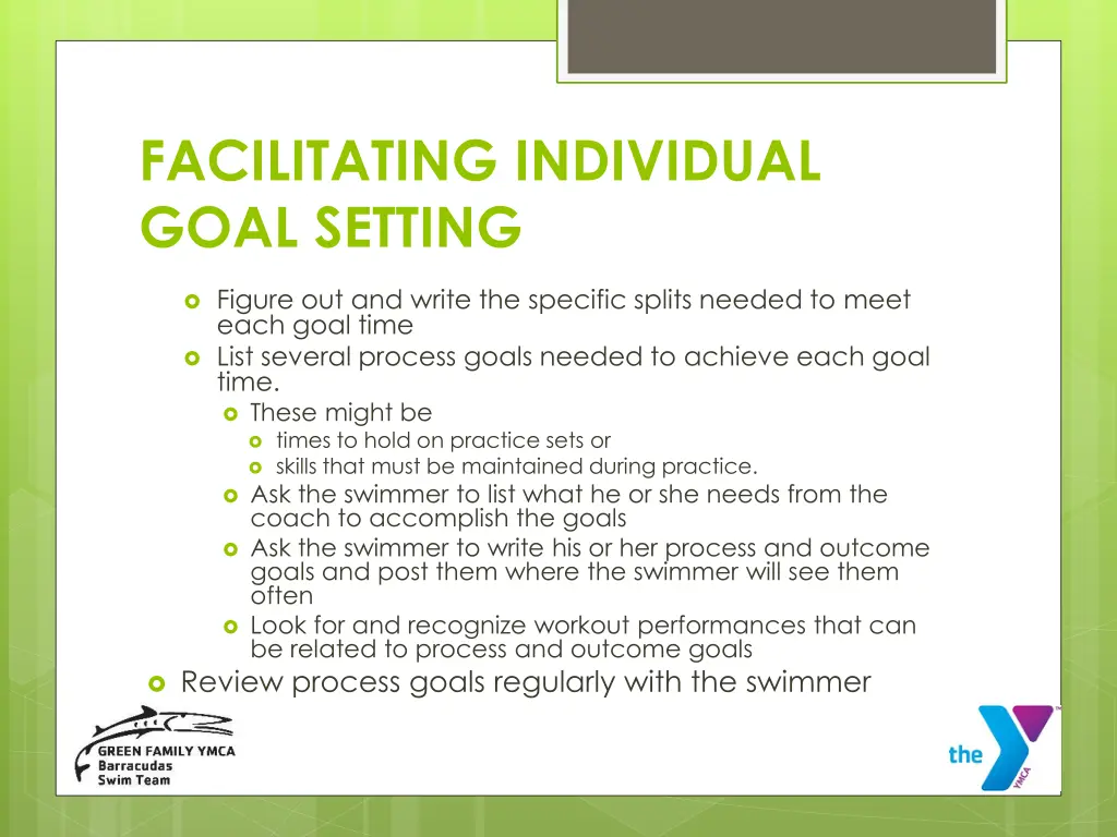 facilitating individual goal setting 1