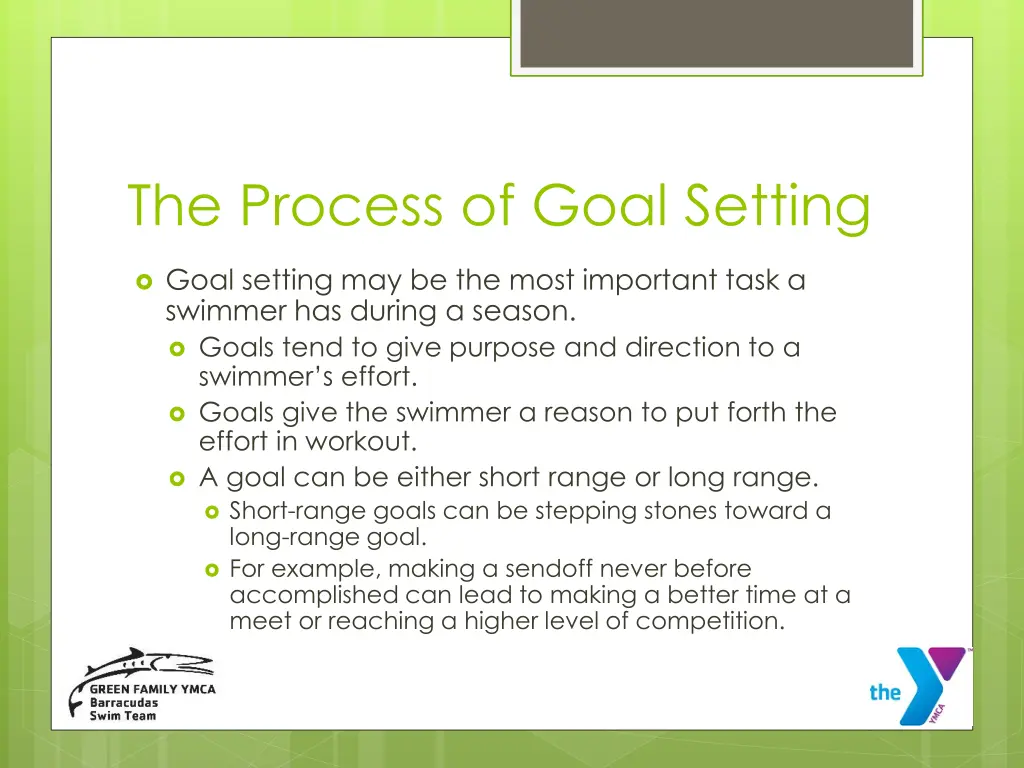 the process of goal setting