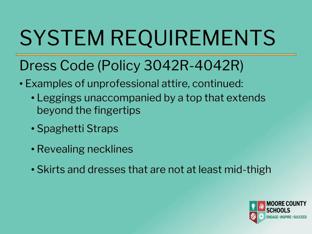 system requirements dress code policy 3042r 4042r 1