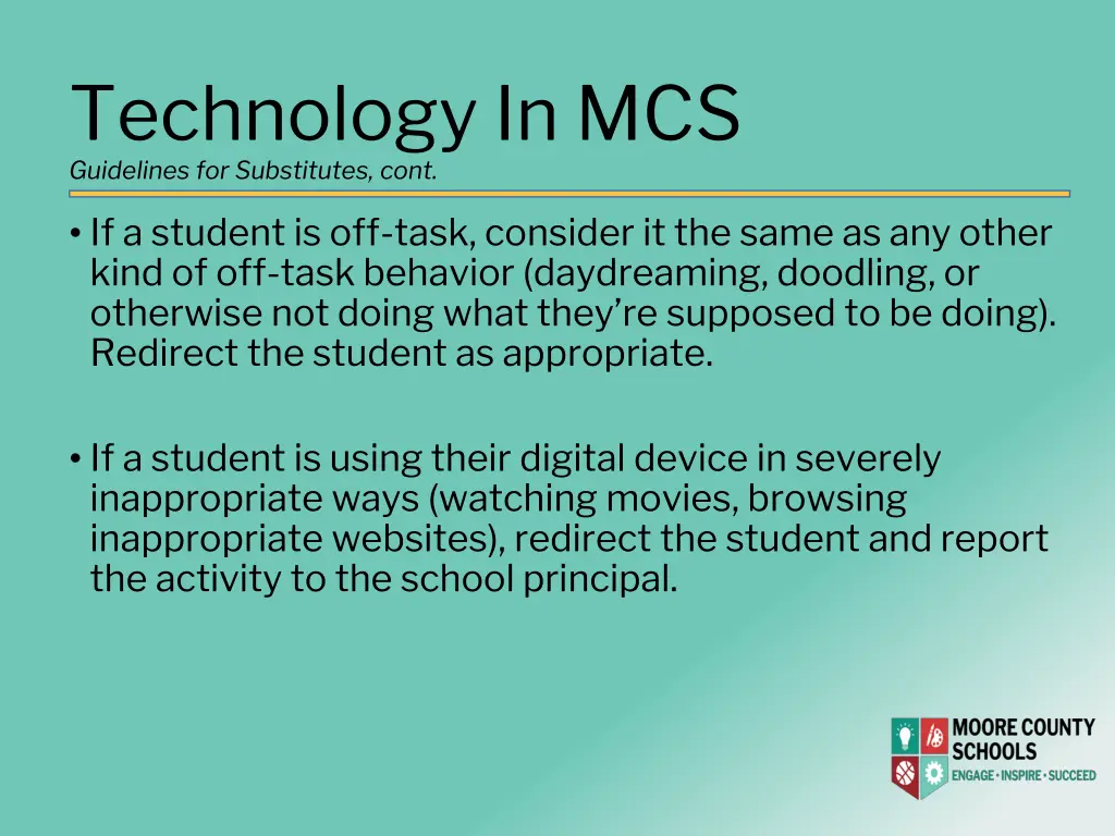 technology in mcs guidelines for substitutes cont