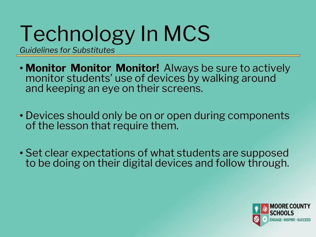 technology in mcs guidelines for substitutes