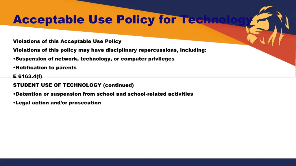 acceptable use policy for technology