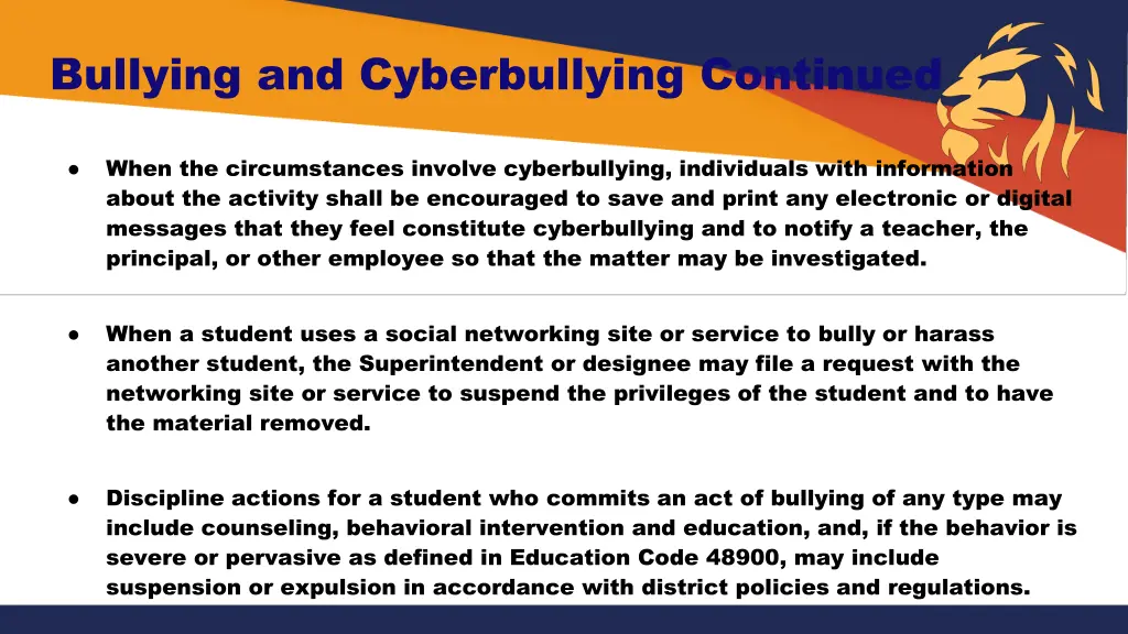 bullying and cyberbullying continued