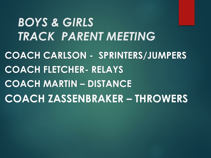 boys girls track parent meeting