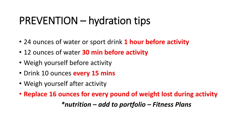 prevention prevention hydration tips