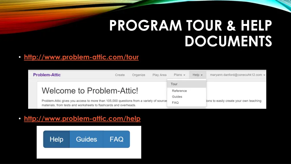 program tour help documents