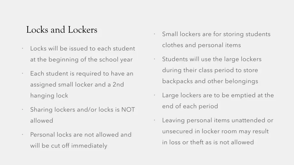 locks and lockers