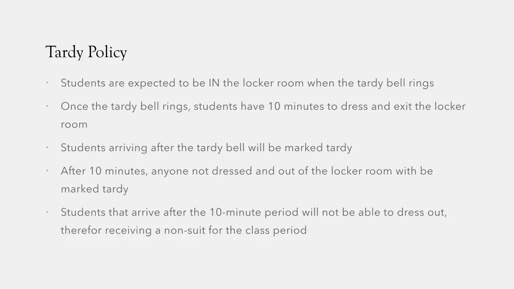 tardy policy