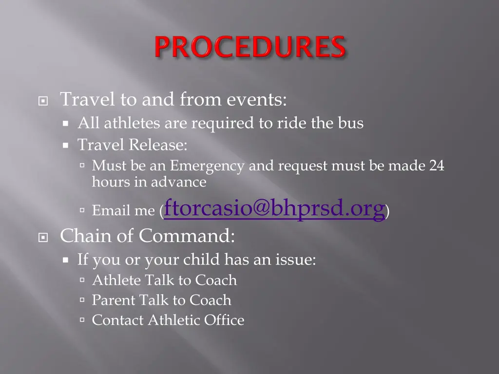 travel to and from events all athletes