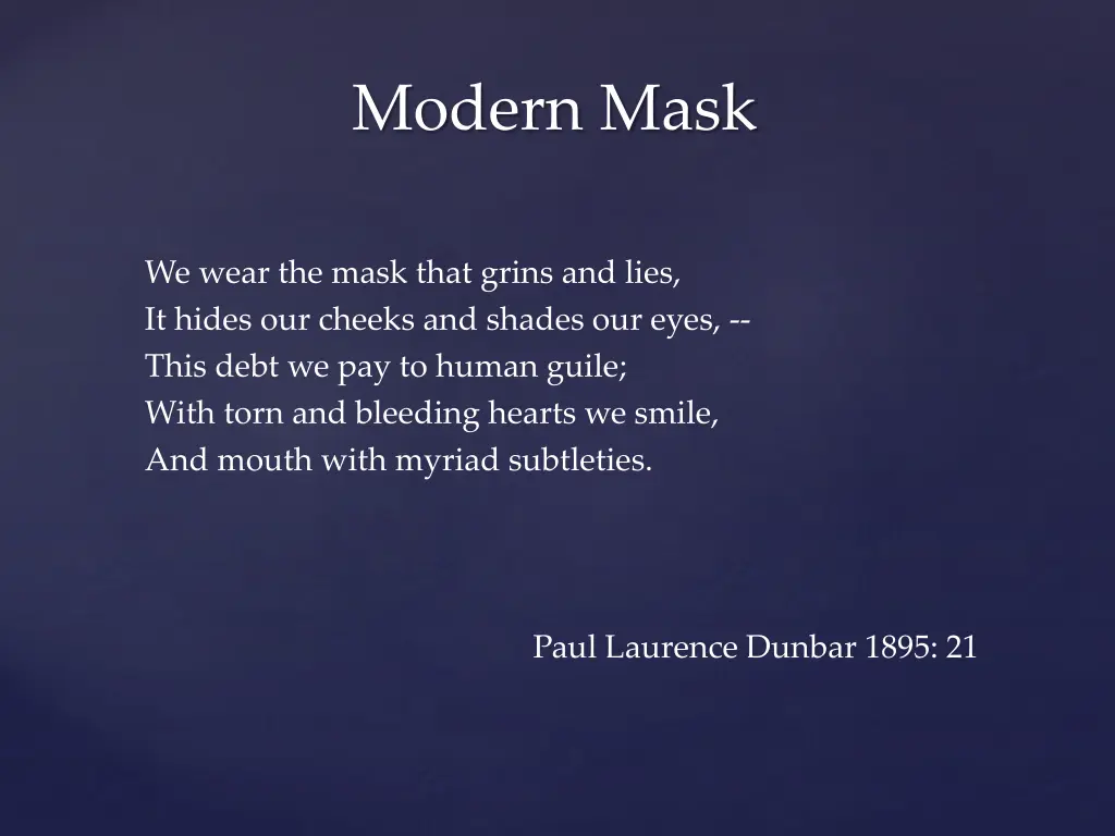 modern mask