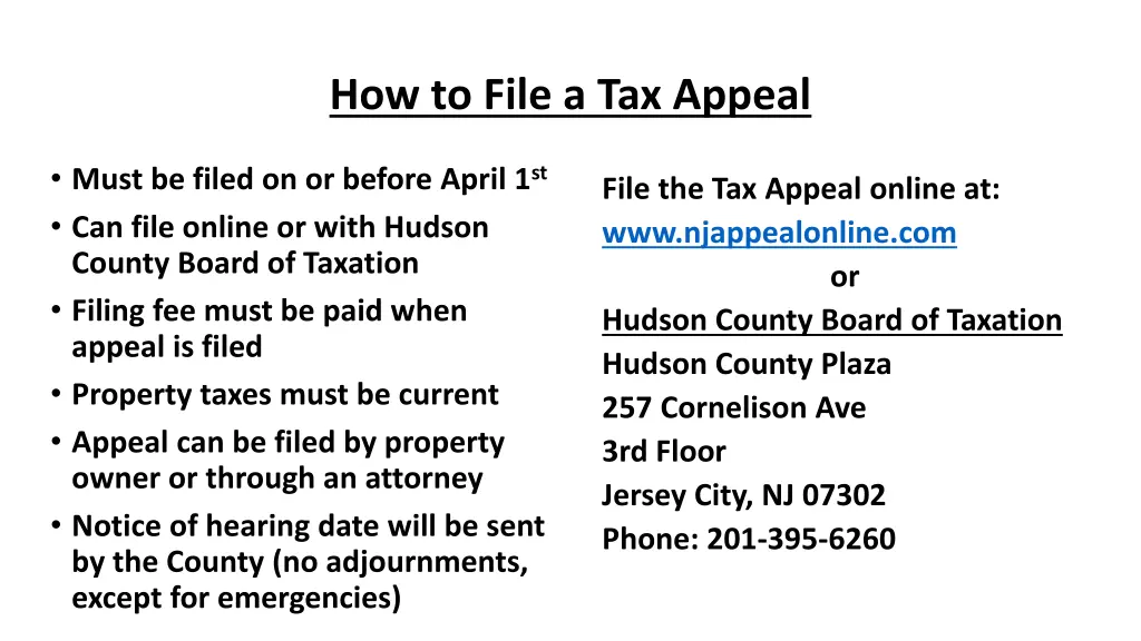 how to file a tax appeal